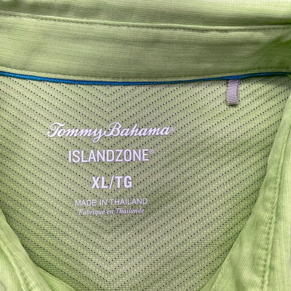 Tommy Bahama IslandZone Mens XL Lime Green Performance Golf Polo Shirt - Picture 4 of 7